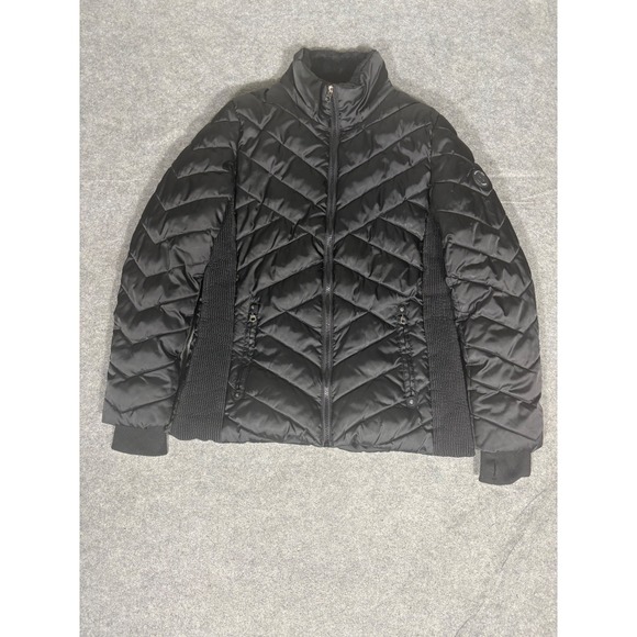 Nautica Jackets & Blazers - Nautica Womens Black‎ Chevron Puffer Jacket Water Resistant Quilted Coat Q020331